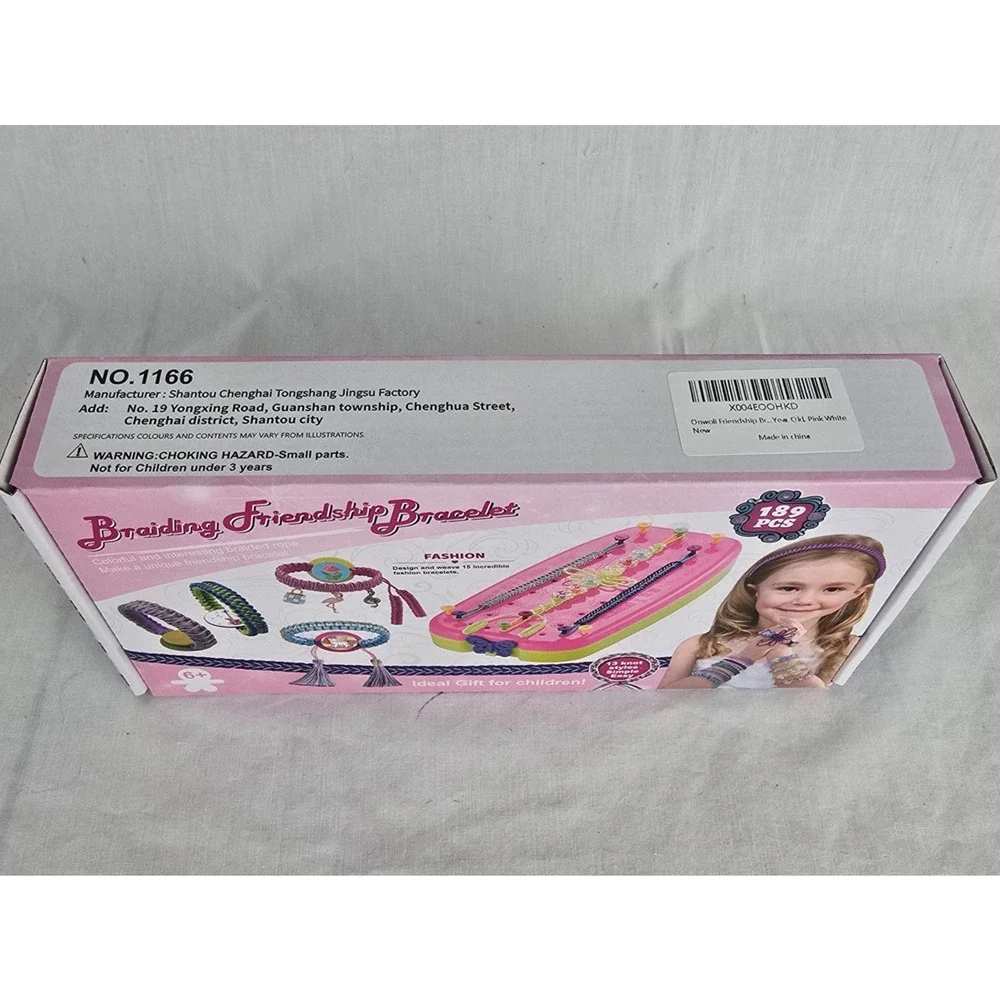Onwoli Braiding Friendship Bracelet Making Kit Pink Colorful 189 Pieces NIB